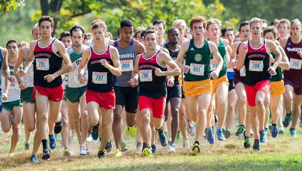 Huskies lead the pack of runners during the team's regular season finale at Central Connecticut State. Photo courtesy Jim Pierce/Northeastern Athletics