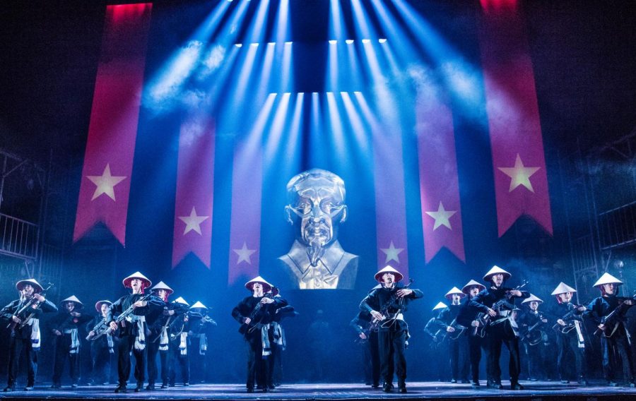 The Company of the North American Tour of "Miss Saigon" performs "Morning of the Dragon."
