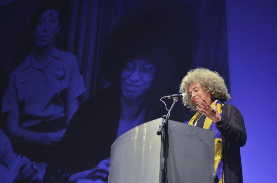 Davis spoke to the Northeastern community Feb. 15 about racial capitalism, education, abolition movements and the role of music in liberation movements.