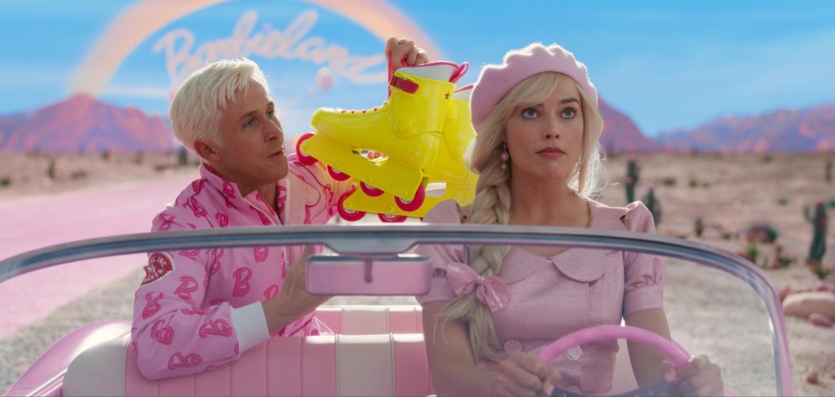 Ryan Gosling (left) and Margot Robbie (right) star in Greta Gerwig's "Barbie," portraying Ken and Barbie, respectively. Many watched the film alongside "Oppenheimer," which released the same weekend. Photo courtesy Warner Bros. Pictures.